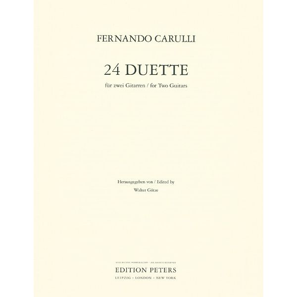 Edition Peters Carulli 24 Duette für Gitarre