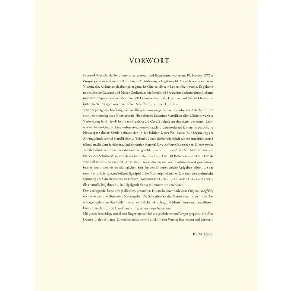 Edition Peters Carulli 24 Duette für Gitarre