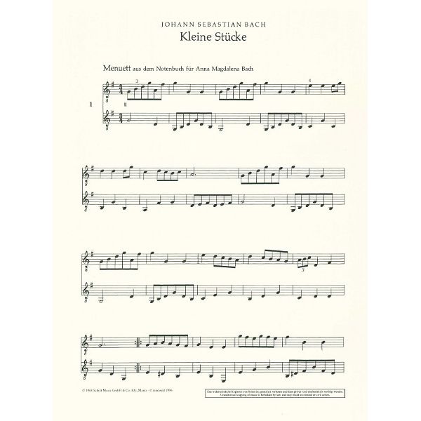 Schott Bach 16 Kleine Stücke