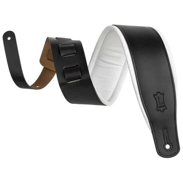 Levys Amped Leather 3" BK/WH