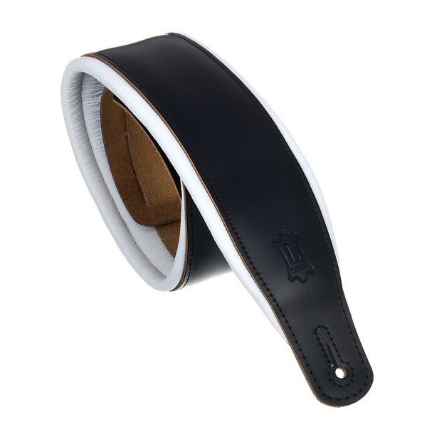 Levys Amped Leather 3" BK/WH