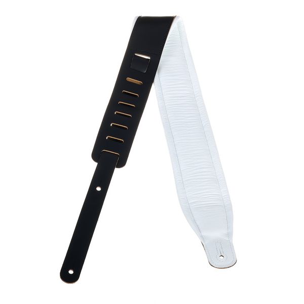 Levys Amped Leather 3" BK/WH