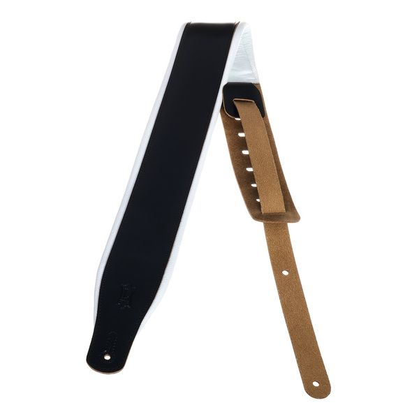 Levys Amped Leather 3" BK/WH