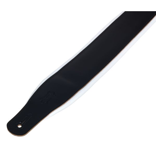 Levys Amped Leather 3" BK/WH