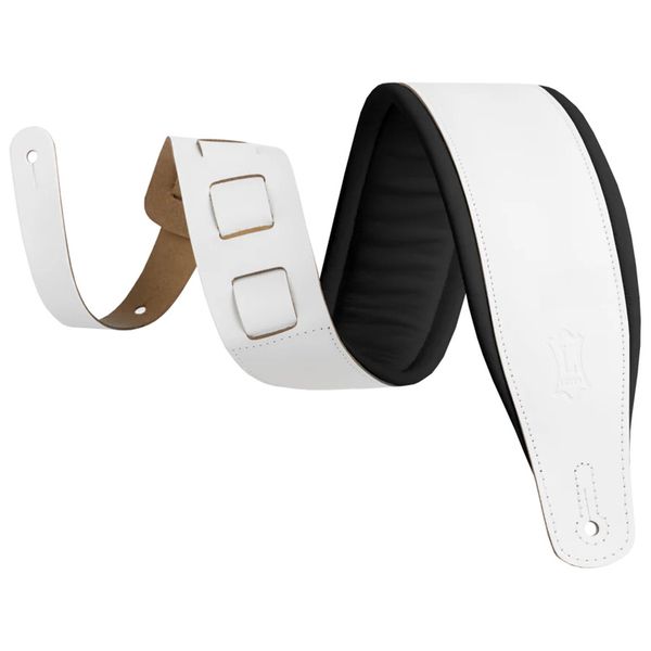 Levys Amped Leather 3" WH/BK