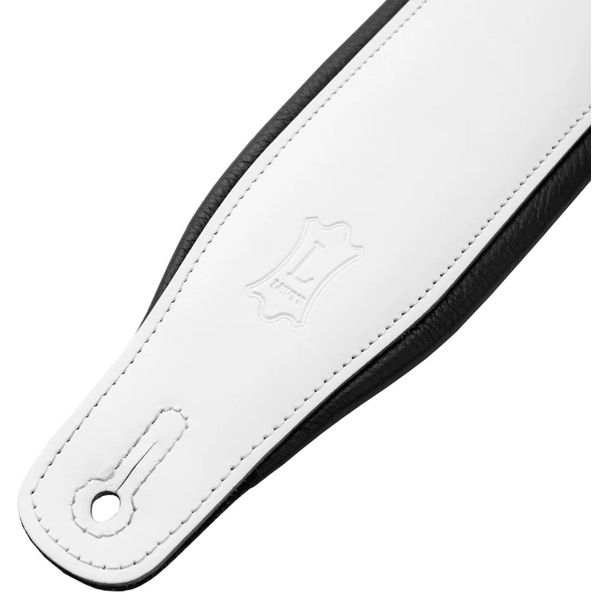 Levys Amped Leather 3" WH/BK