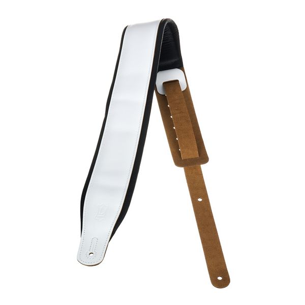 Levys Amped Leather 3" WH/BK