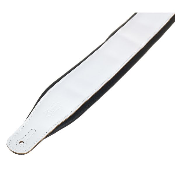 Levys Amped Leather 3" WH/BK