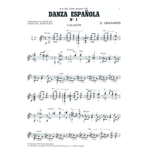Union Musical Ediciones Granados Danzas Espanolas