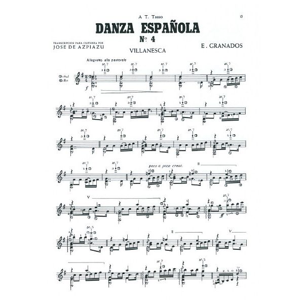 Union Musical Ediciones Granados Danzas Espanolas