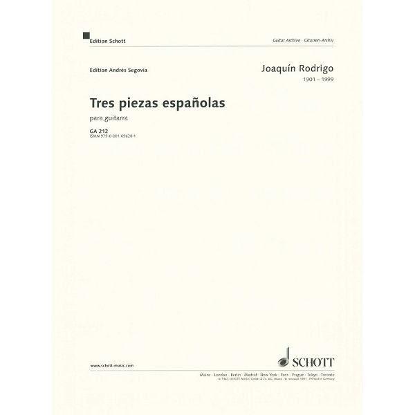 Schott Rodrigo Tres Piezas Espanolas