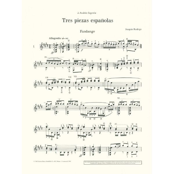 Schott Rodrigo Tres Piezas Espanolas