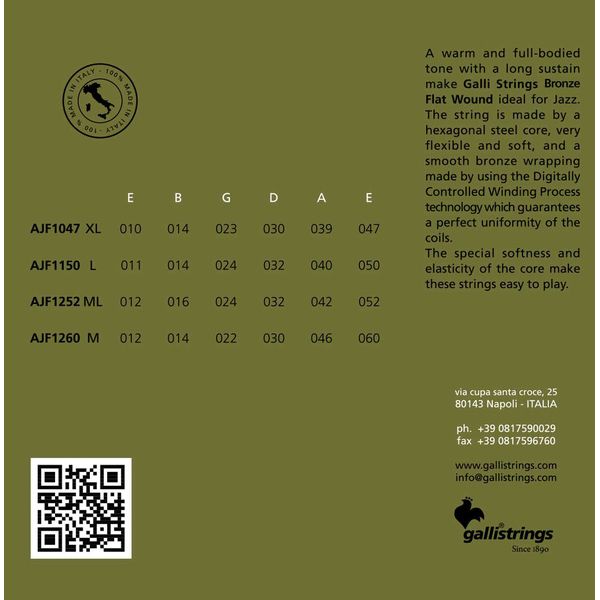 Galli Strings AJF1150 Acoustic Guitar Str.