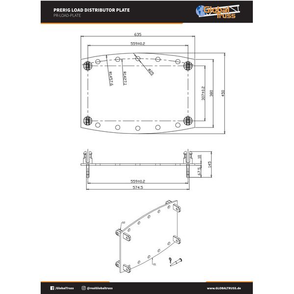 Global Truss PreRig Load Distributor Plate