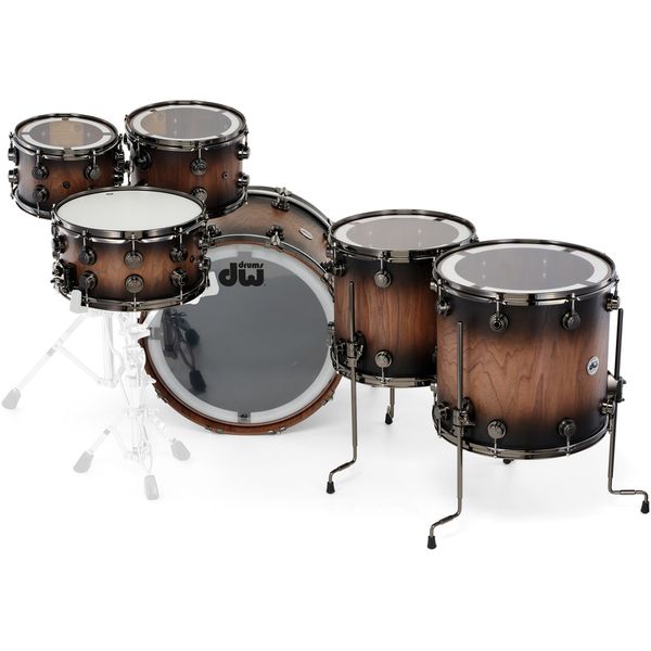 DW Walnut Satin Ebony Burst 6pcs