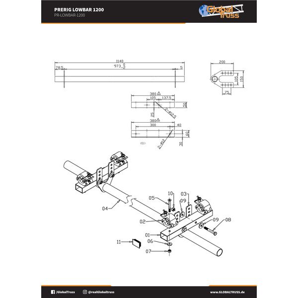 GlobalTruss PreRig Lowbar 1200