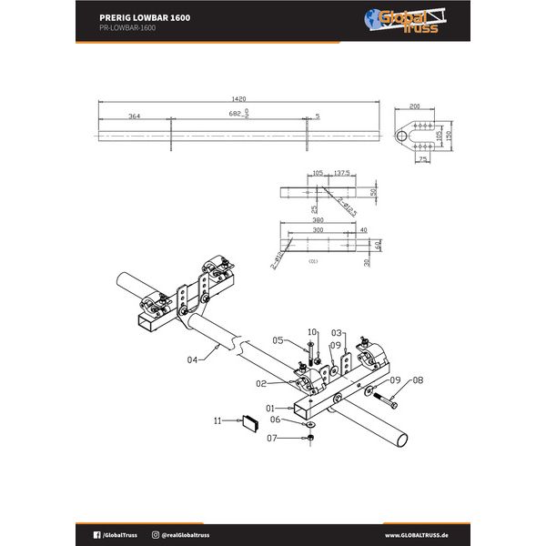 GlobalTruss PreRig Lowbar 1600