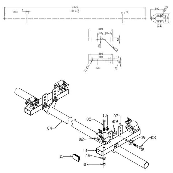GlobalTruss PreRig Lowbar 2400