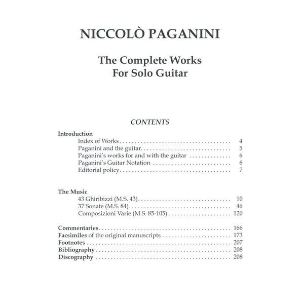 Edition Chanterelle Paganini Complete Works Guitar