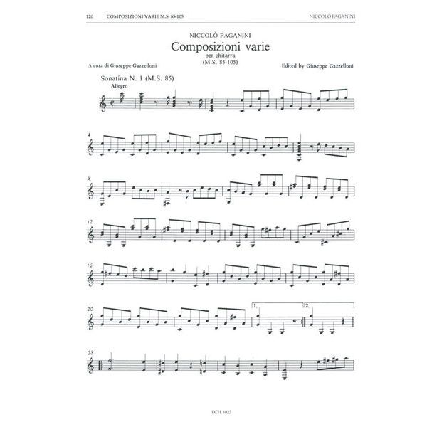 Edition Chanterelle Paganini Complete Works Guitar