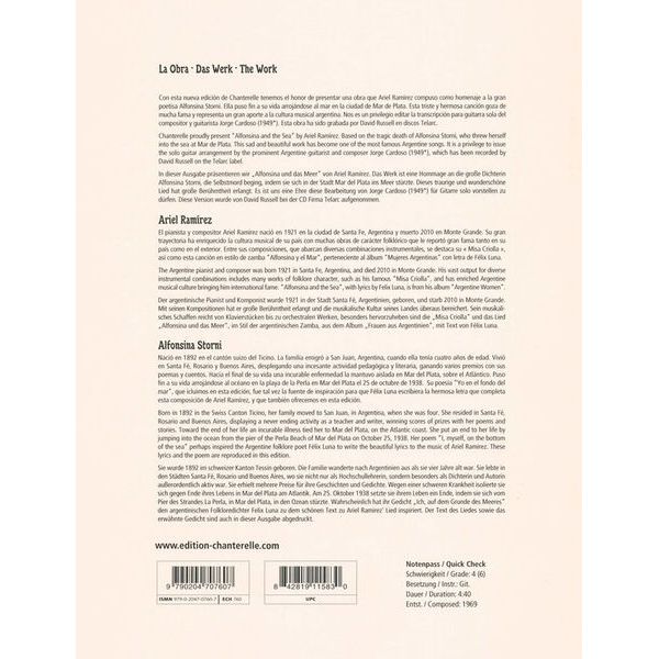 Edition Chanterelle Ramírez Alfonsina y el Mar