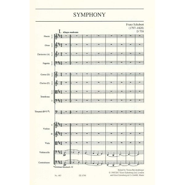 Edition Eulenburg Schubert Sinfonie Nr. 8