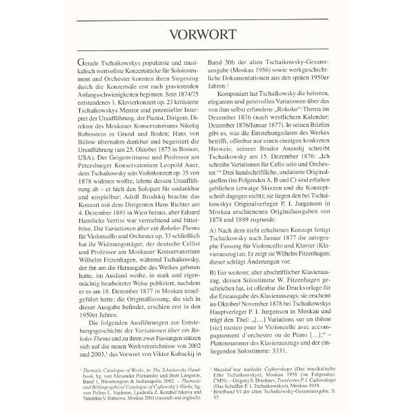 Edition Eulenburg Tschaikowsky Variationen