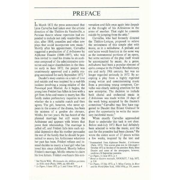 Edition Eulenburg Bizet L'Arlésienne