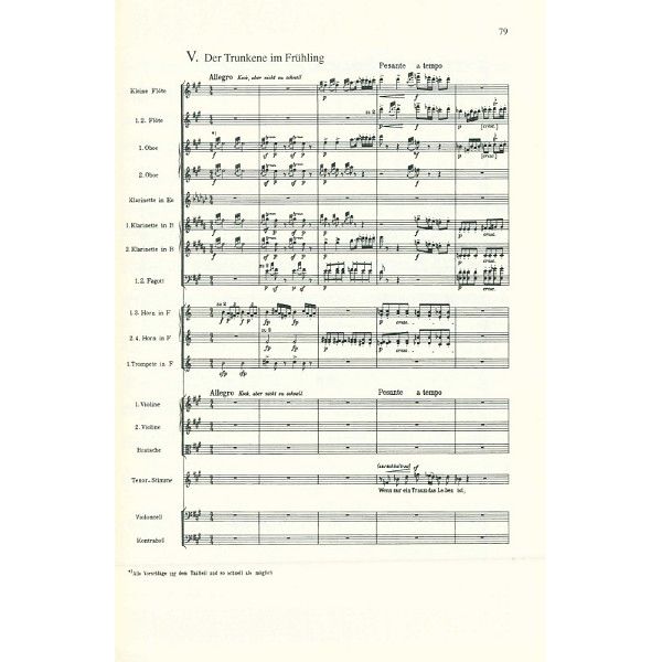 Edition Eulenburg Mahler Das Lied von der Erde