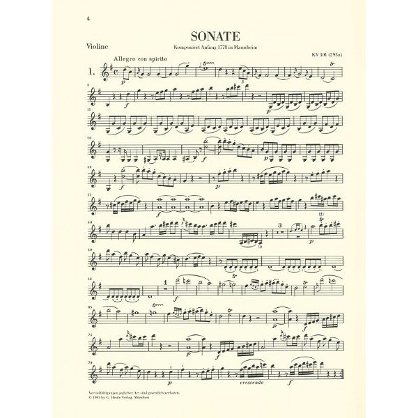 Henle Verlag Mozart Violinsonaten 1