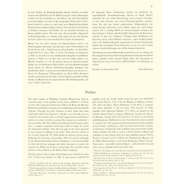 Edition Peters Mozart Sonate A-Dur KV 331