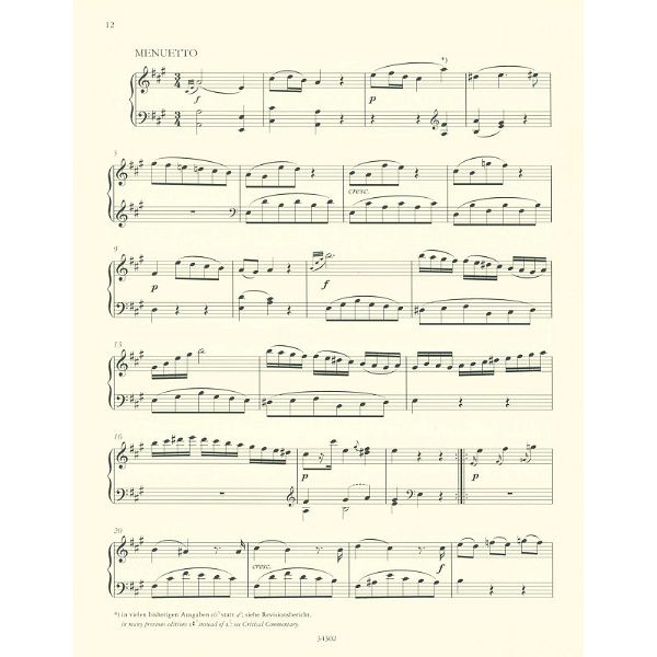Edition Peters Mozart Sonate A-Dur KV 331