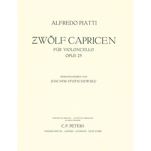 Edition Peters Piatti 12 Capricen op. 25