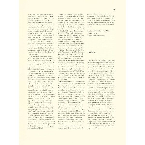 Henle Verlag Mendelssohn Cellosonate D-Dur