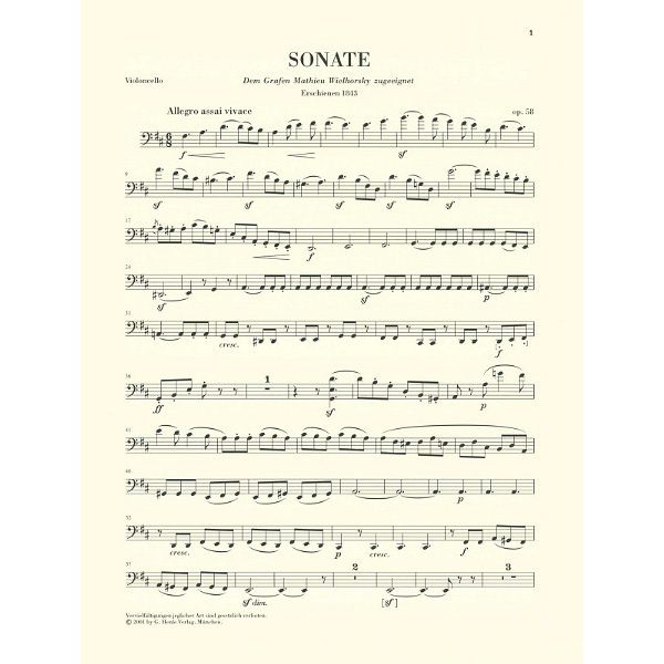 Henle Verlag Mendelssohn Cellosonate D-Dur