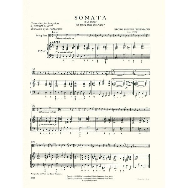 International Music Company Telemann Sonata in A minor
