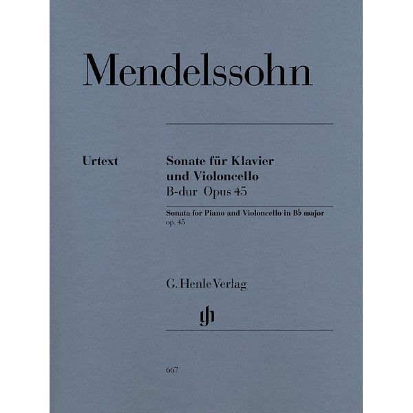 Henle Verlag Mendelssohn Cellosonate B-Dur