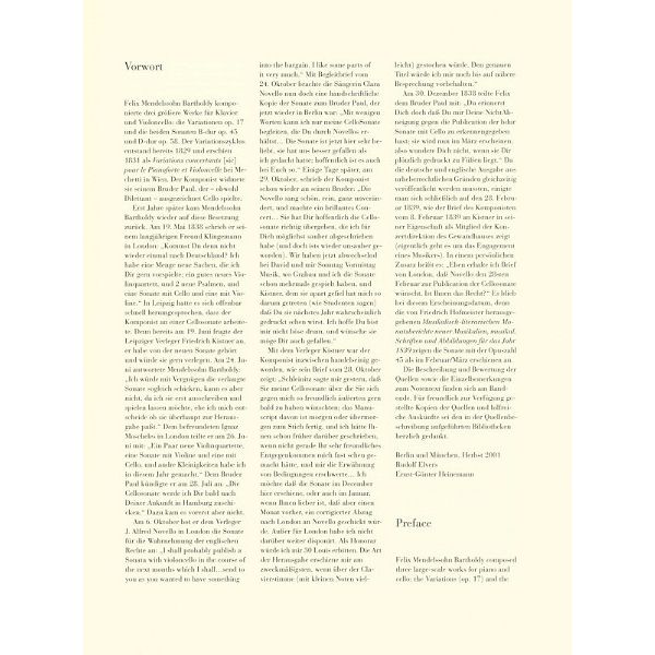 Henle Verlag Mendelssohn Cellosonate B-Dur