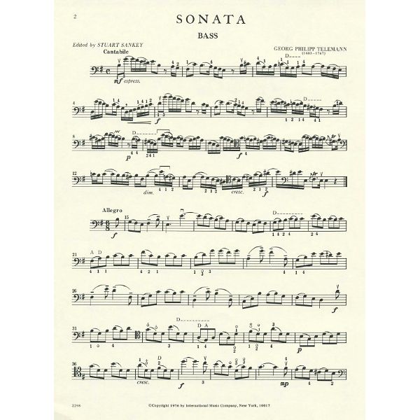 International Music Company Telemann Sonata in E minor