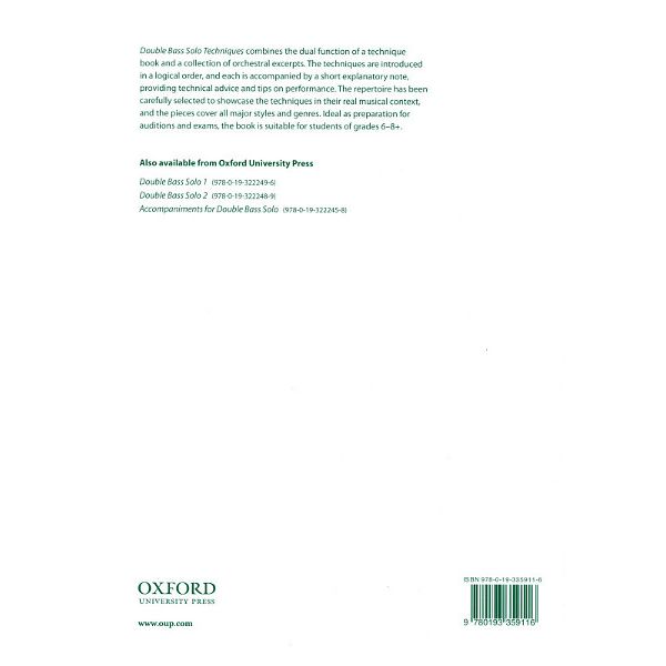 Oxford University Press Double Bass Solo Techniques