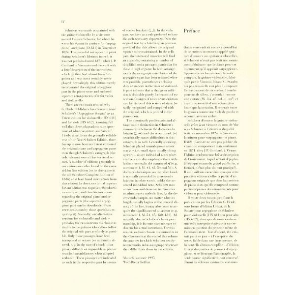 Henle Verlag Schubert Sonate a-Moll Cello