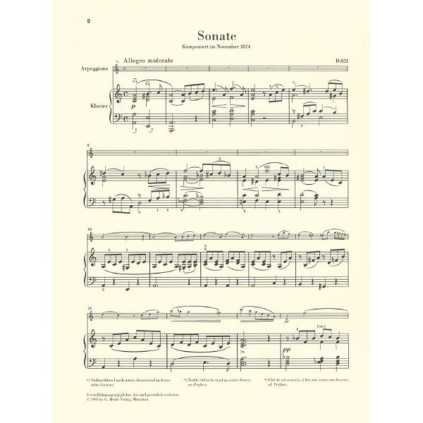 Henle Verlag Schubert Sonate a-Moll Cello