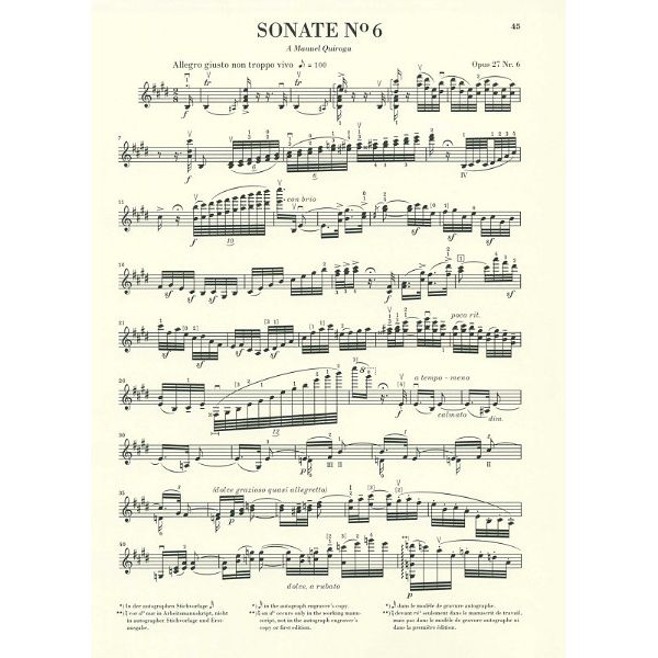 Henle Verlag Ysaye Sechs Sonaten op. 27