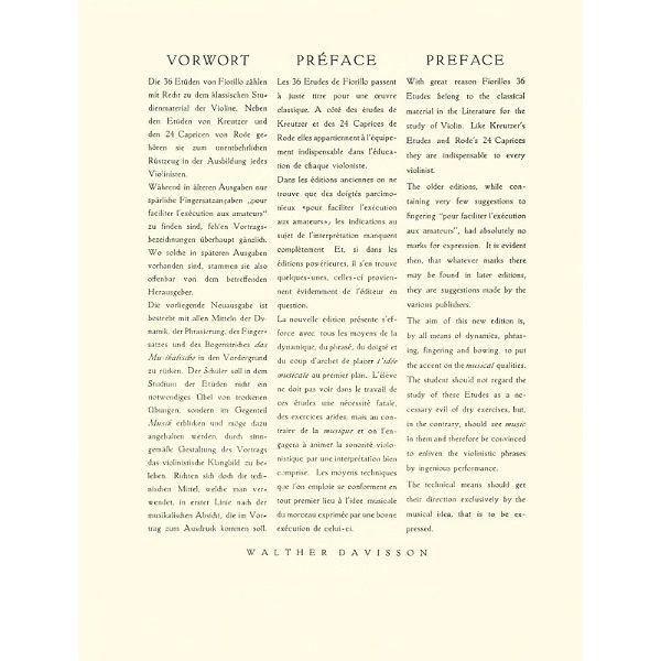Edition Peters Fiorillo 36 Etüden for Violin