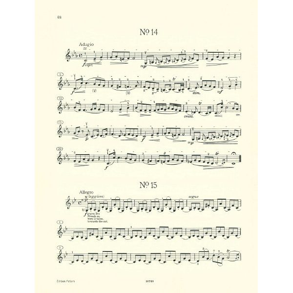 Edition Peters Fiorillo 36 Etüden for Violin