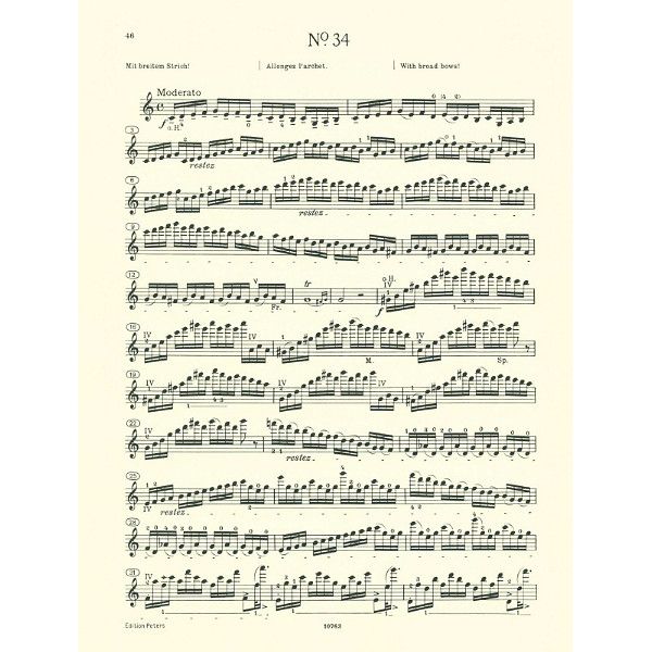 Edition Peters Fiorillo 36 Etüden for Violin