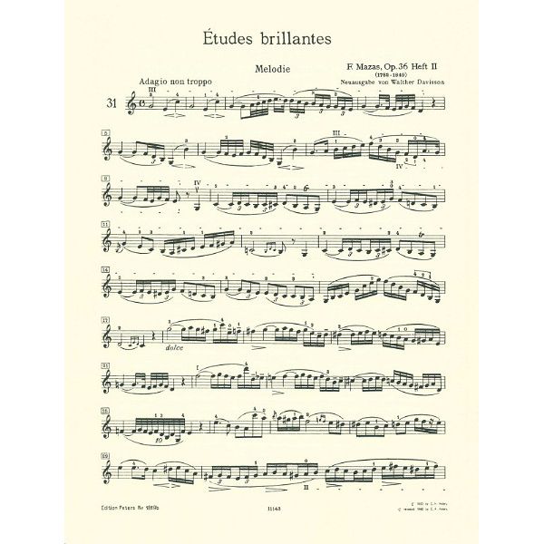 Edition Peters Mazas Etüden op.36 Heft 2