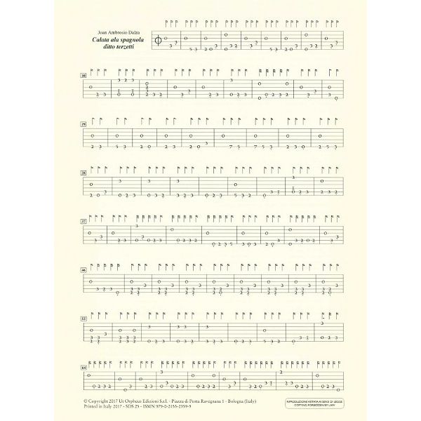 UT Orpheus Edizioni Anthology Petruccis Tablatures