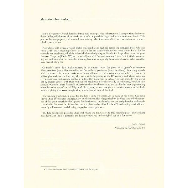 UT Orpheus Edizioni Couperin Baricades Mistérieuse