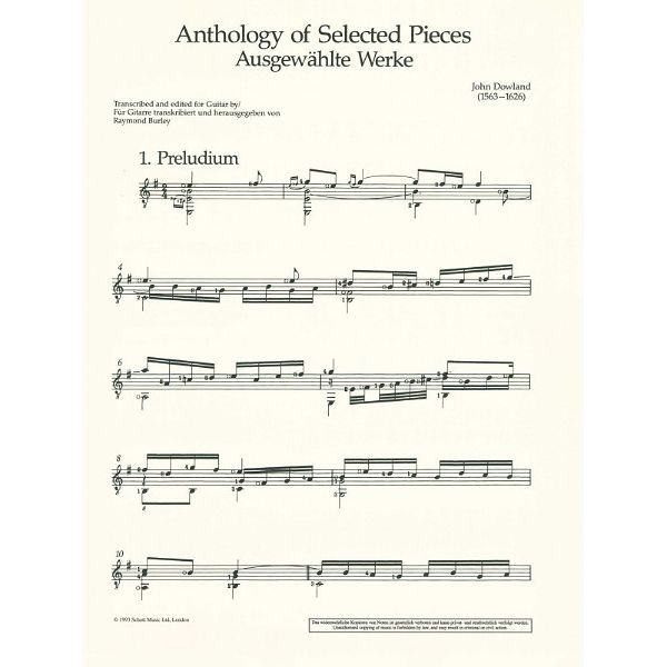 Schott Dowland Selected Pieces